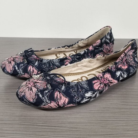 Sam Edelman Felicia Ballet Flats Floral Tapestry, Navy & Pink, Womens Size 5.5 M - Picture 3 of 12